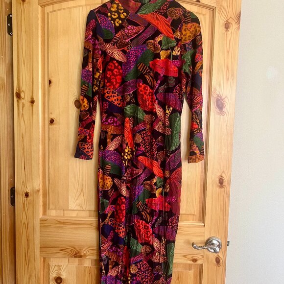 **FARM Rio Leopard Mushroom Lenzing™ Ecovero™ Viscose Dress - Size Large** - Picture 1 of 8